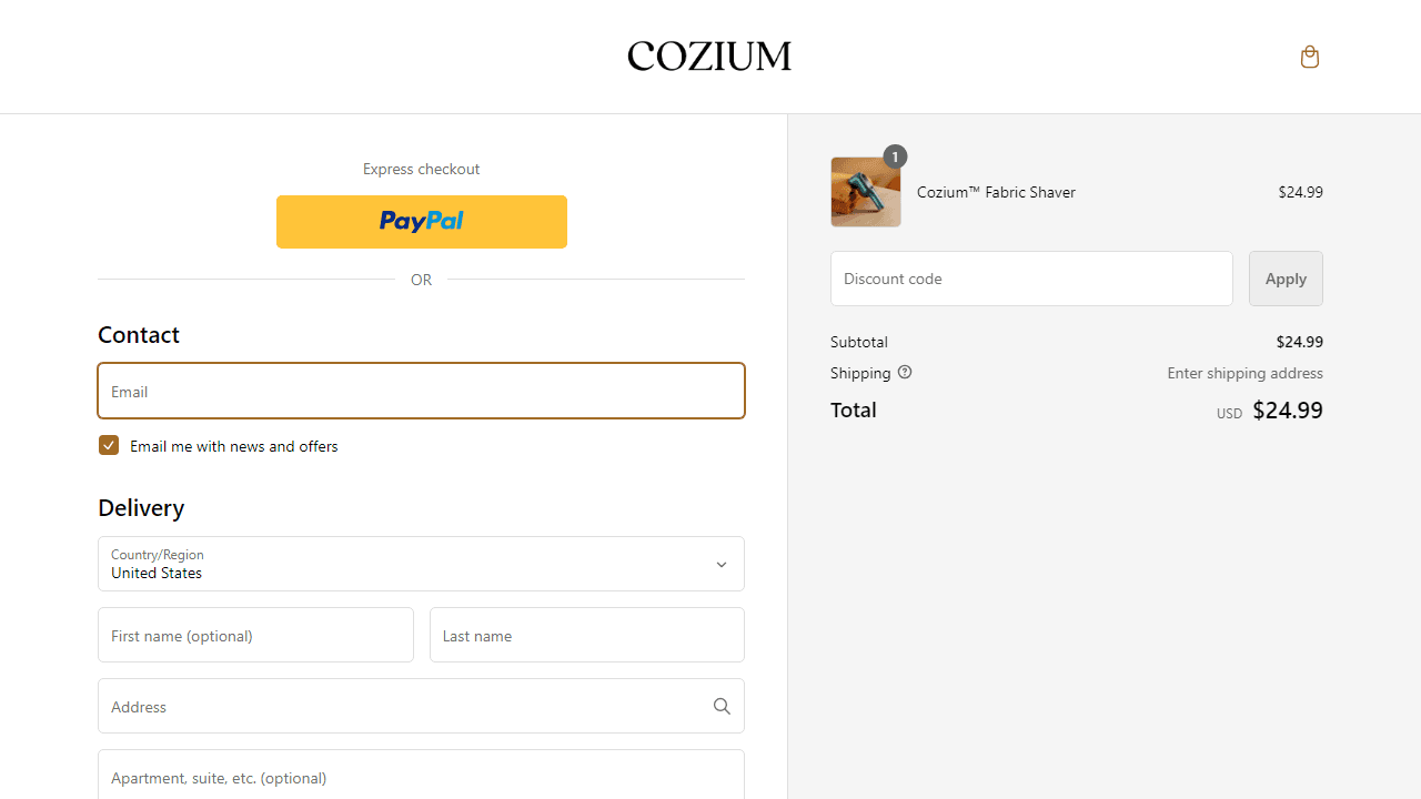 How to apply Cozium coupon code